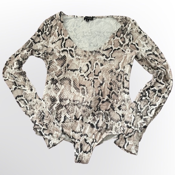 Dynamite Snakeskin Print Bodysuit- Size Medium - Picture 2 of 2